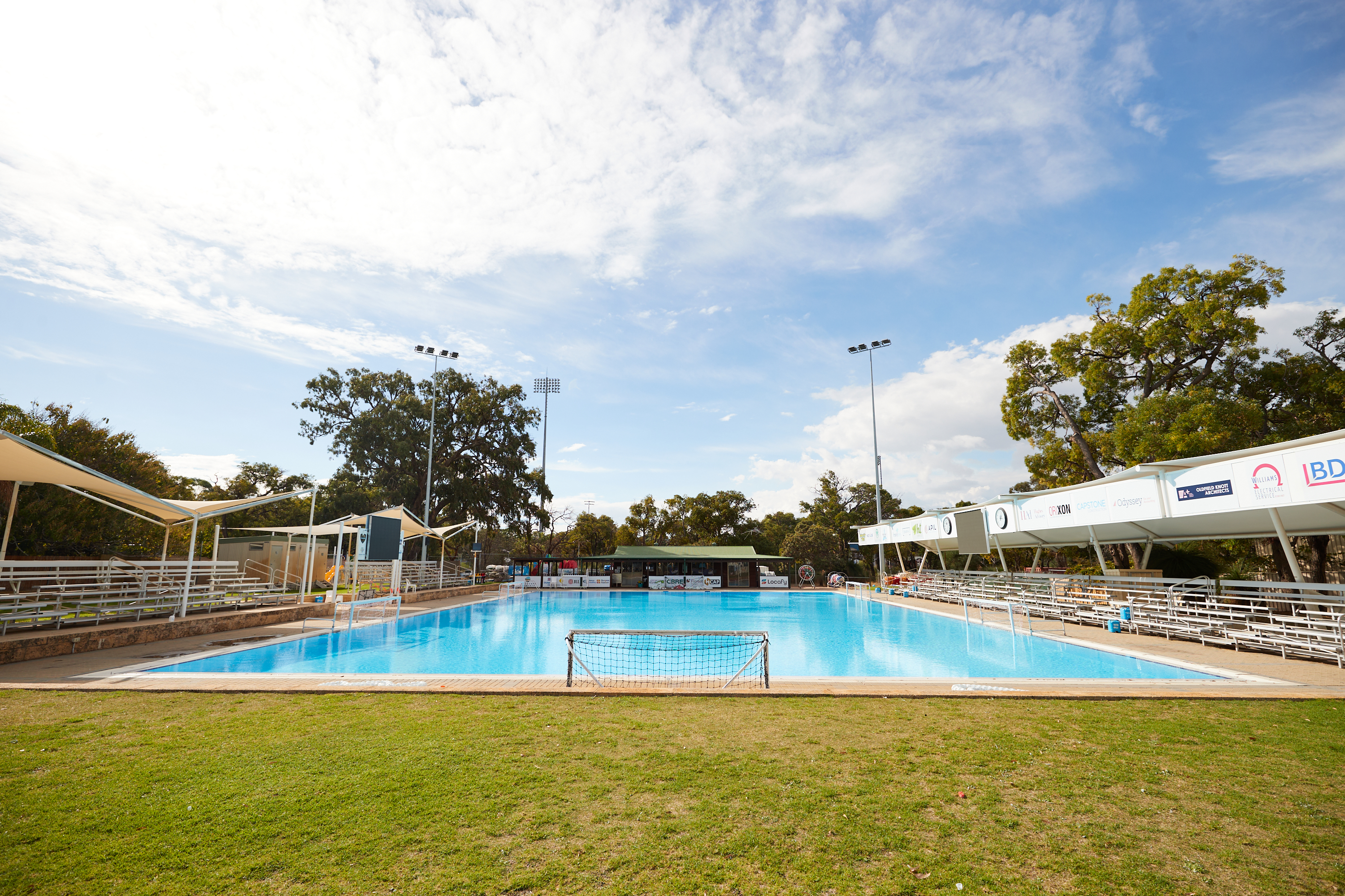 Outdoor water polo pool at HBF Stadium