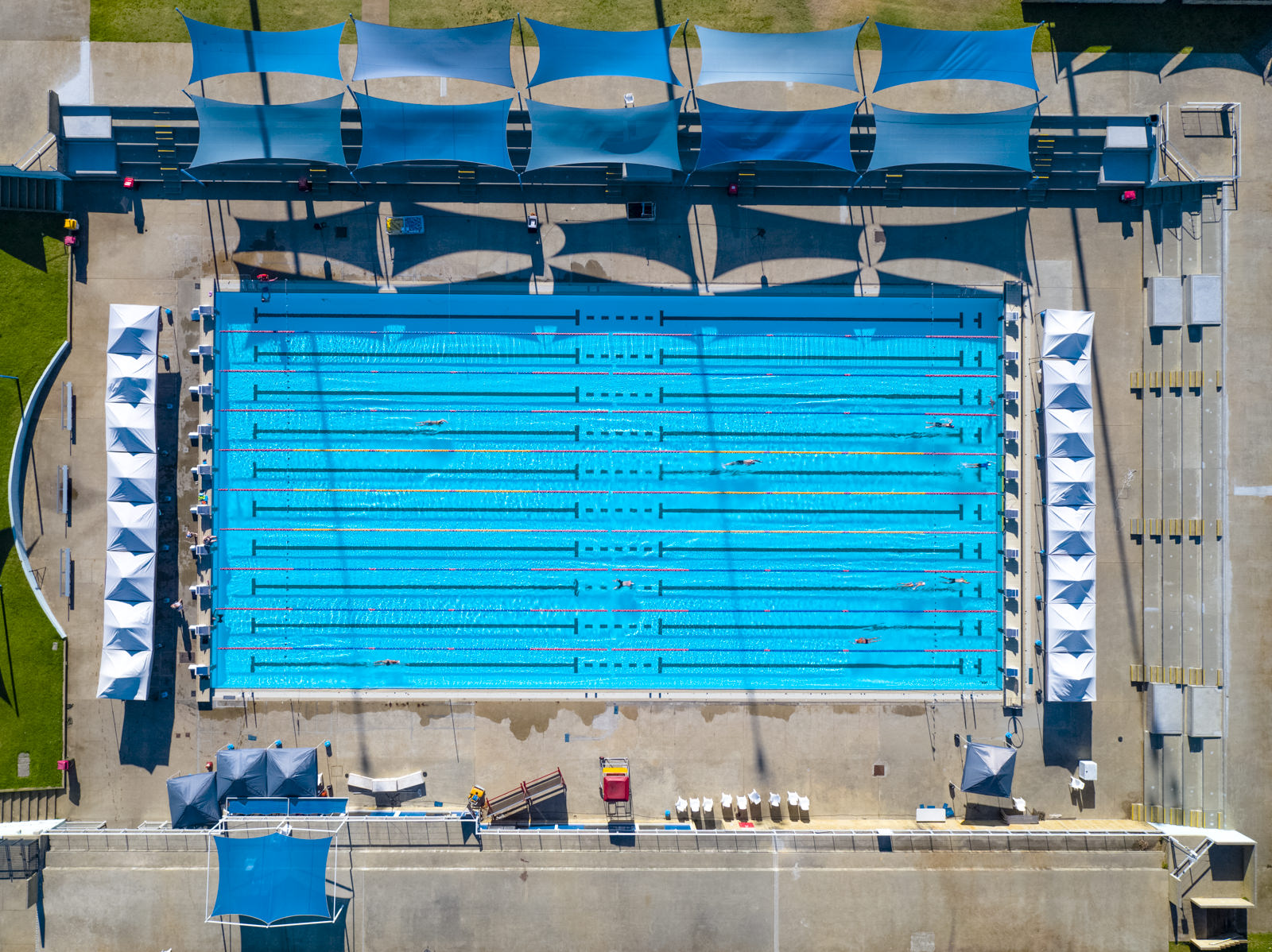 HBF Stadium outdoor pool birds eye view